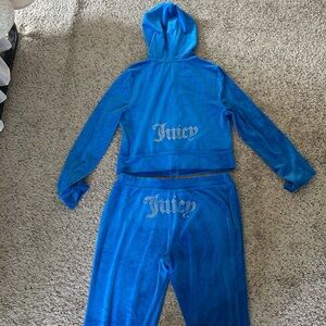 Juicy Couture Blue Velour Pantsuit